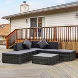 Outsunny 6-Piece Patio Furniture Sets Outdoor Sectional Sofa Set - 860-213GY