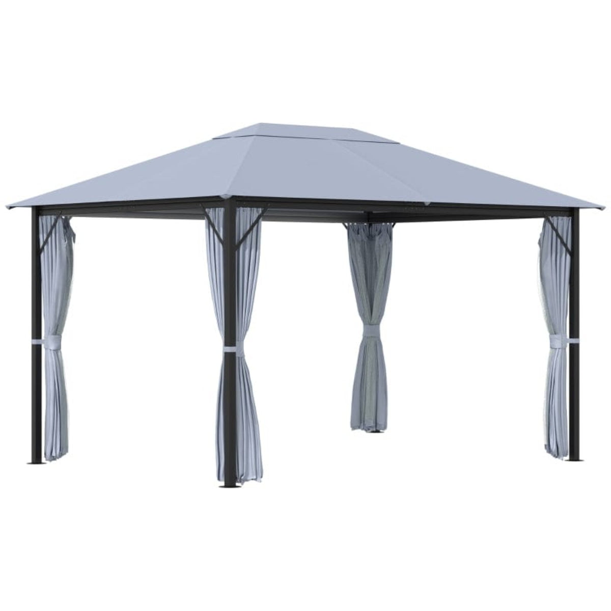 Outsunny 13' x 10' Outdoor Patio Gazebo Canopy with PA Coated Polyester Roof - 84C-188V01GY