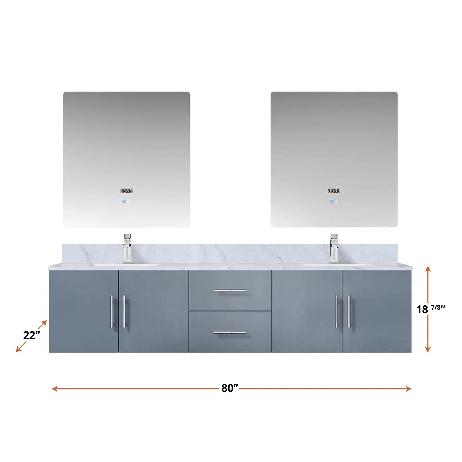 Geneva  80 x 22 Double Bath Vanity - Backyard Provider