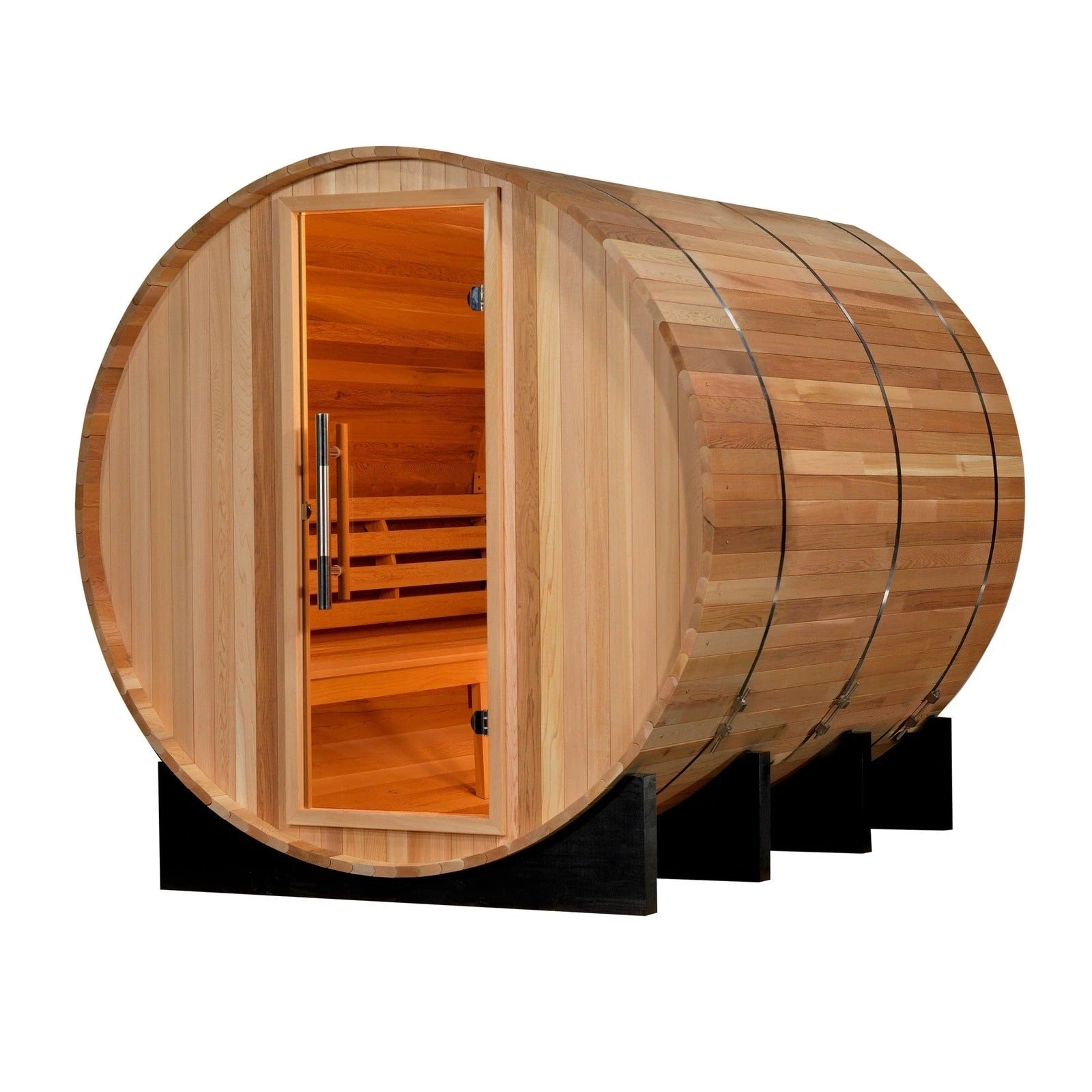 Golden Designs St. Moritz 2 Person Barrel Traditional Sauna - Pacific Cedar - GDI-B002-01