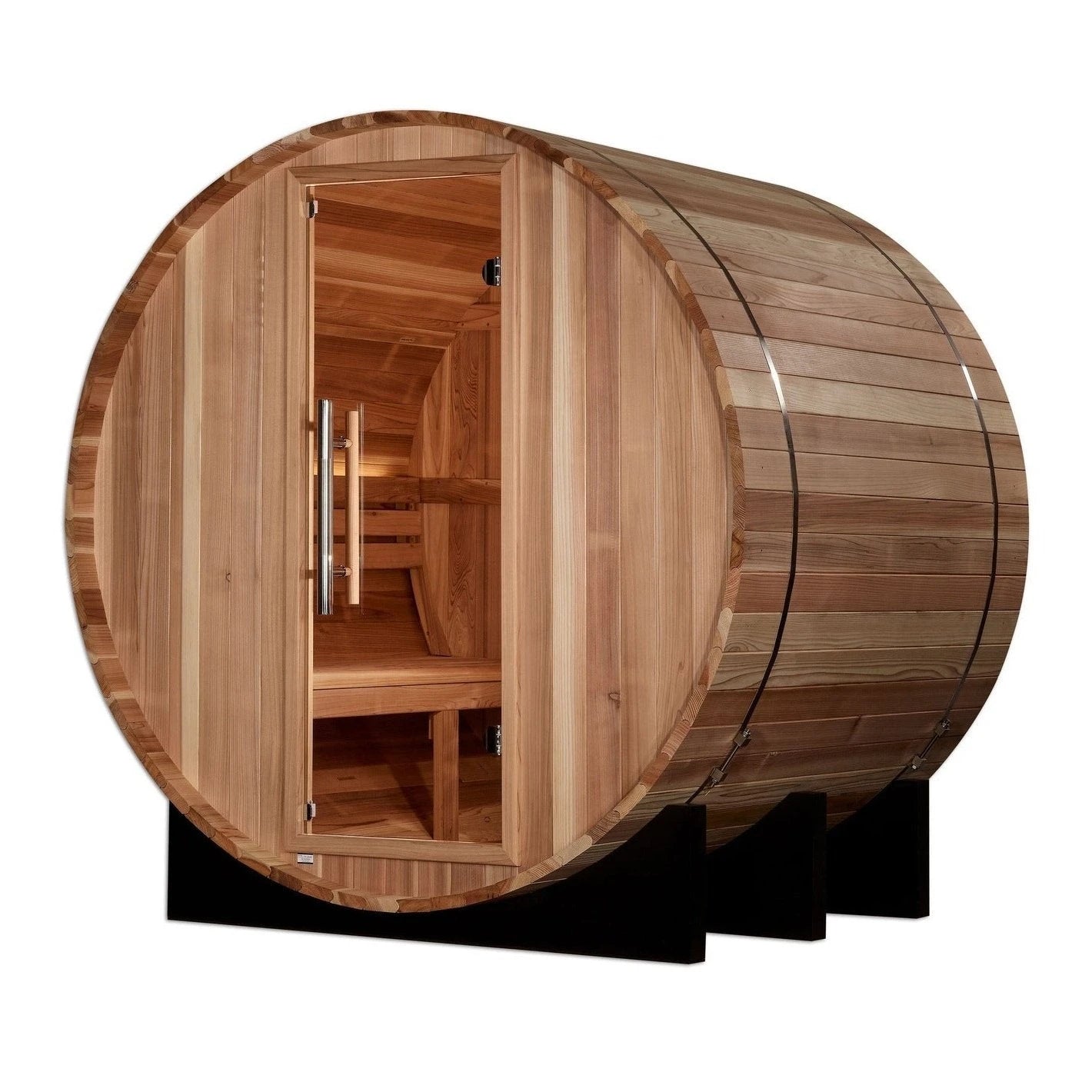 Golden Designs St. Moritz 2 Person Barrel Traditional Sauna - Pacific Cedar - GDI-B002-01