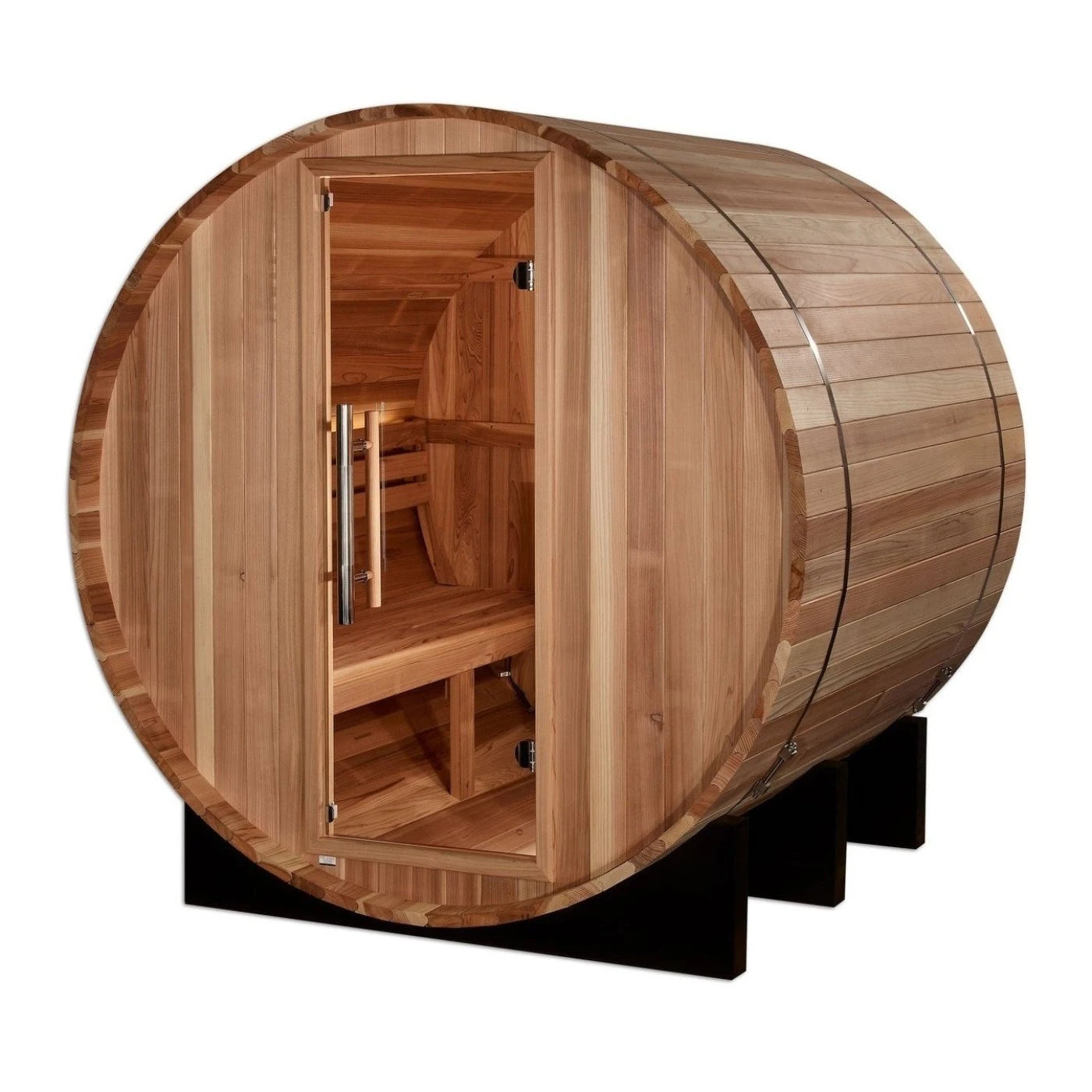 Golden Designs St. Moritz 2 Person Barrel Traditional Sauna - Pacific Cedar - GDI-B002-01