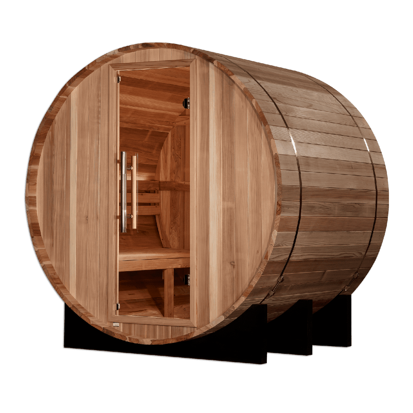 Golden Designs St. Moritz 2 Person Barrel Traditional Sauna - Pacific Cedar - GDI-B002-01