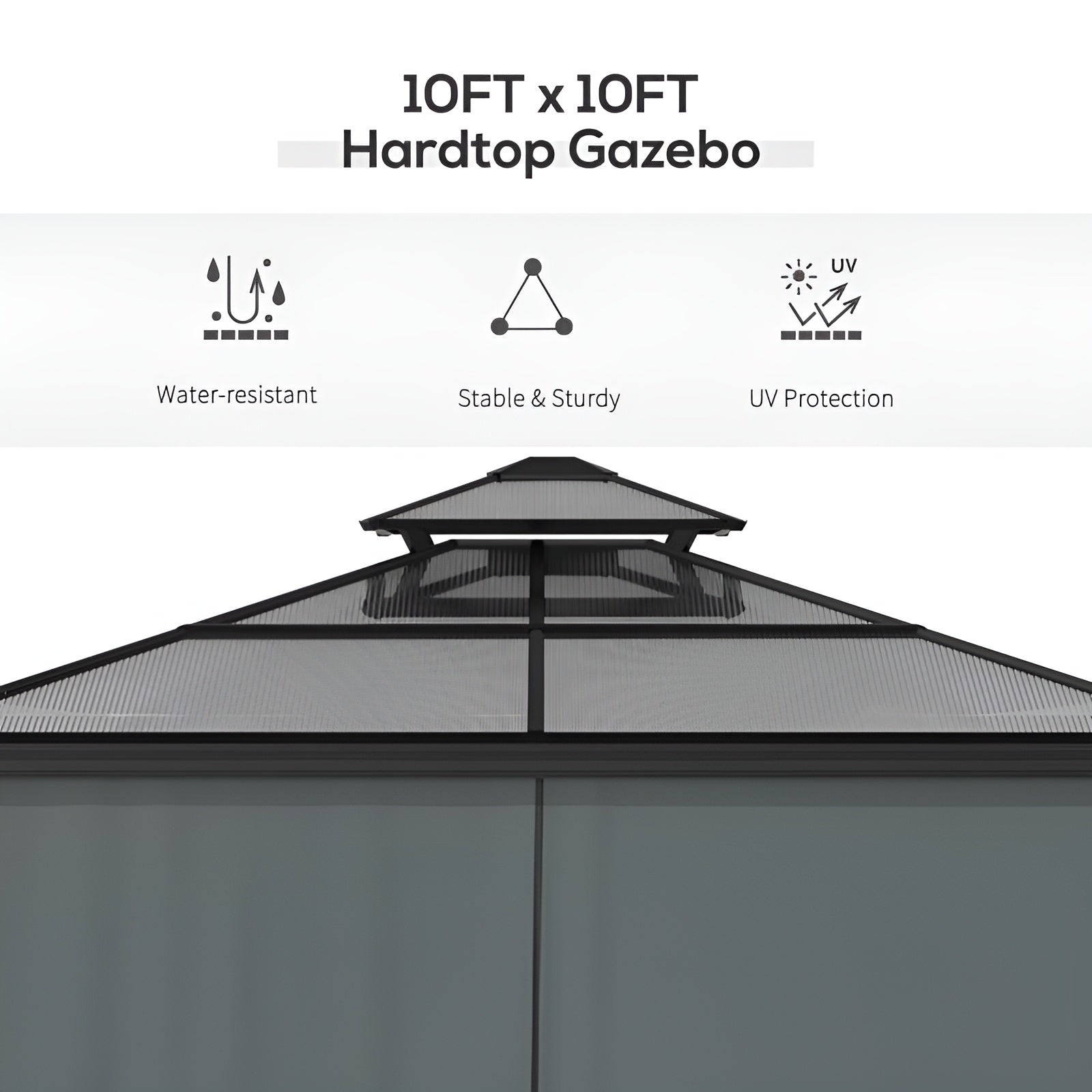 Outsunny 10x10 Hardtop Gazebo - 84C-215BK