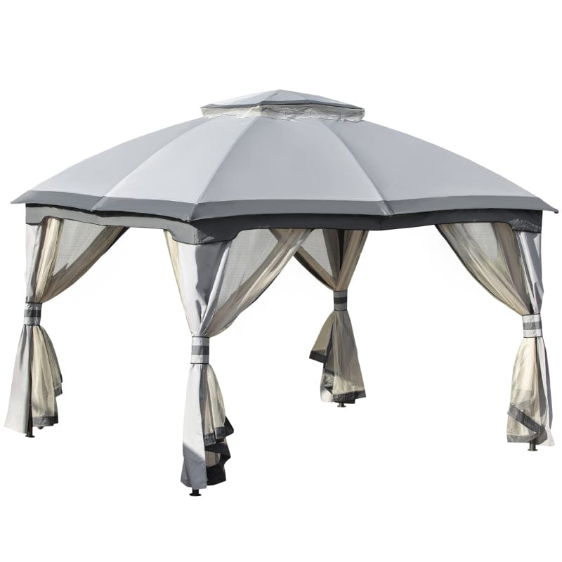 Outsunny 10' x 12' Outdoor Gazebo, Patio Gazebo Canopy - 84C-210GY