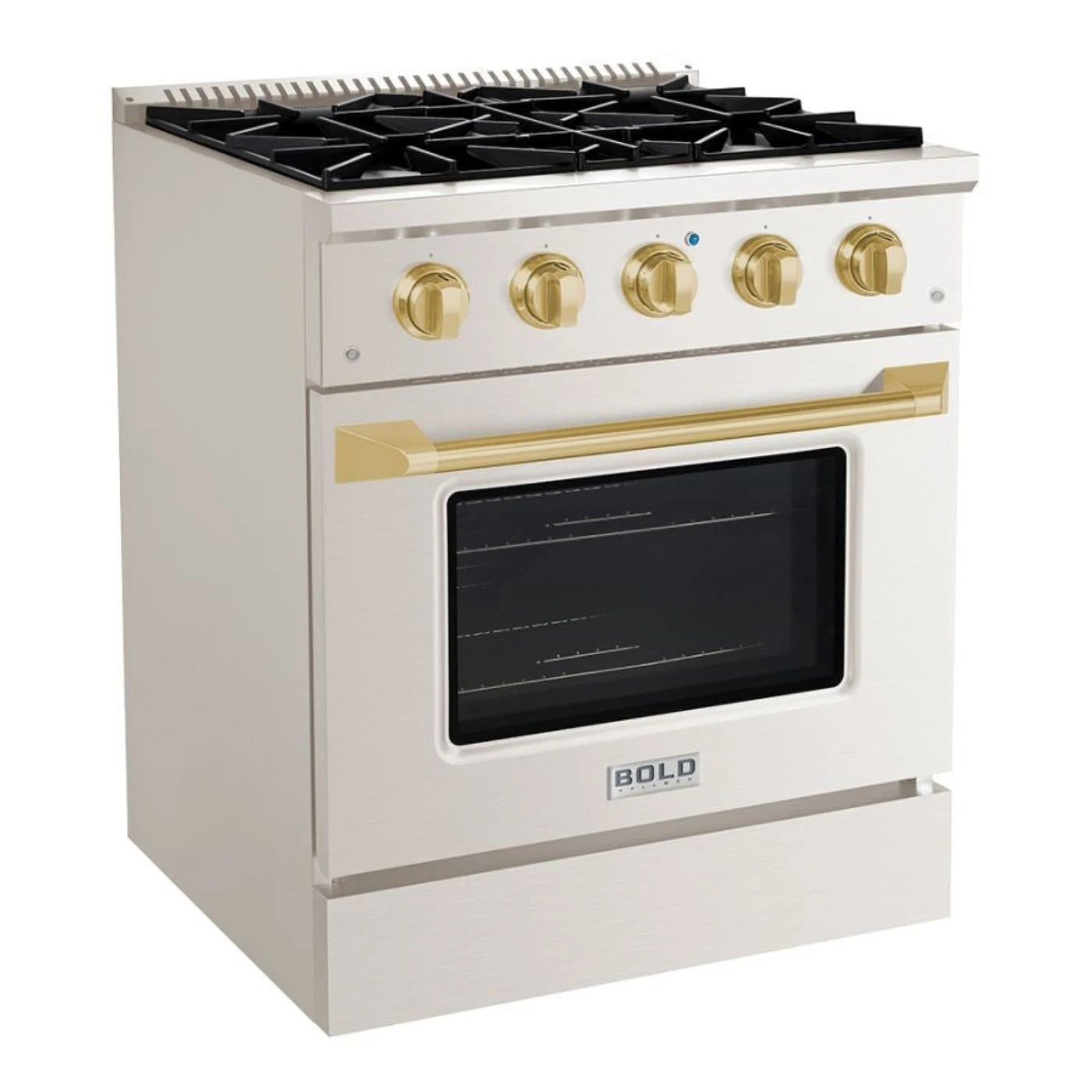 Hallman BOLD 30 4.2 Cu.Ft. 4 Burner Freestanding Dual Fuel Range and Electric Oven - HBRDF30