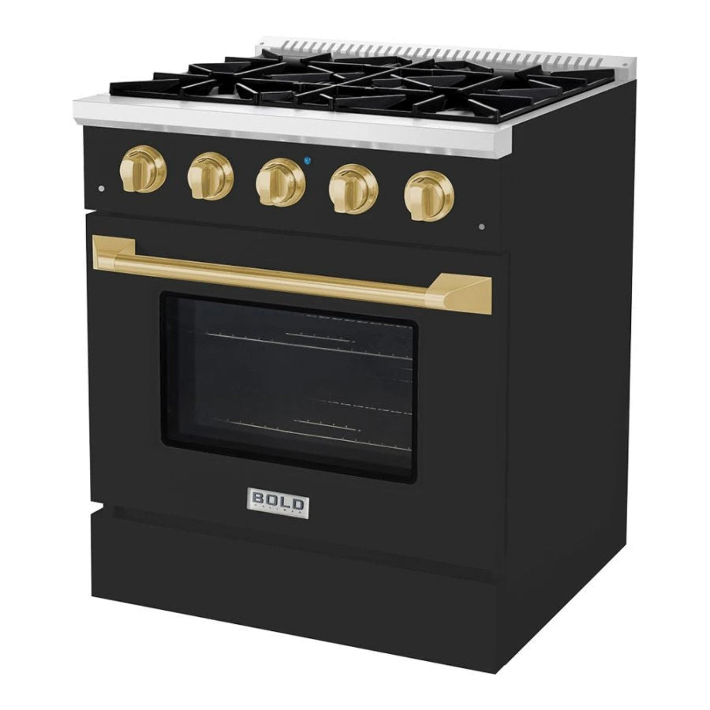 Hallman BOLD 30 4.2 Cu.Ft. 4 Burner Freestanding Dual Fuel Range and Electric Oven - HBRDF30