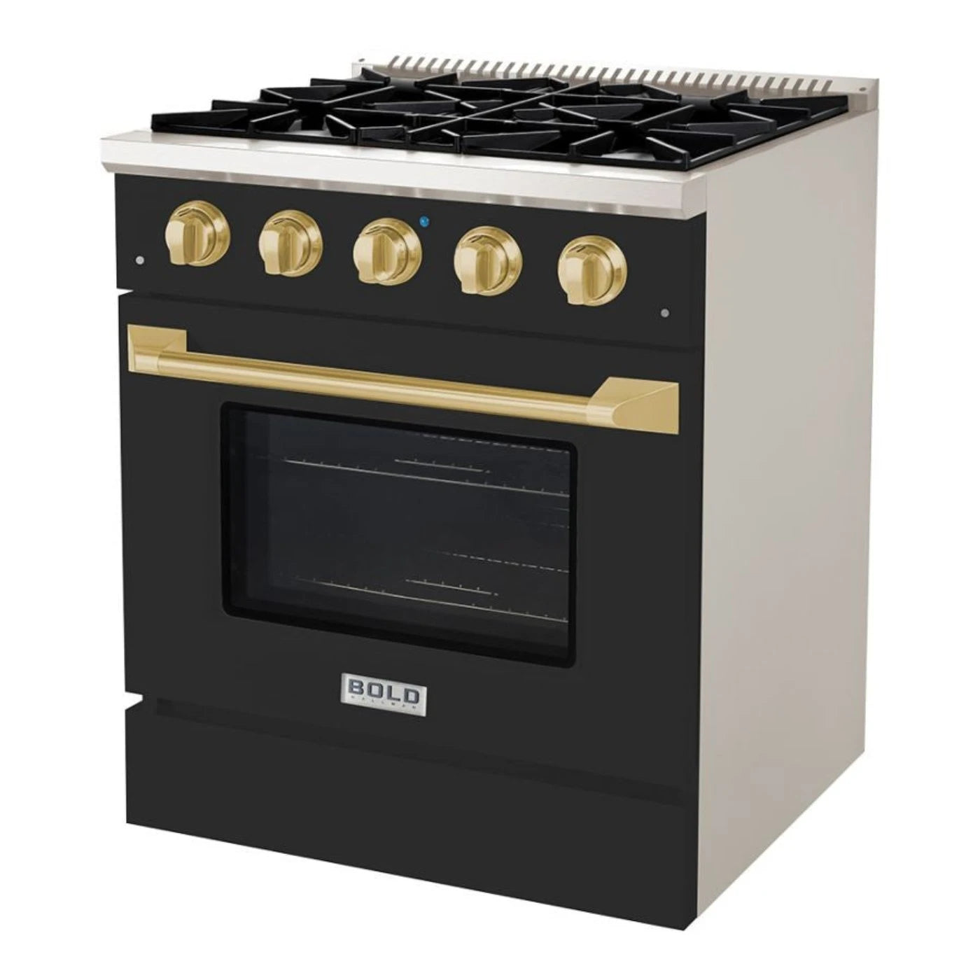 Hallman BOLD 30 4.2 Cu.Ft. 4 Burner Freestanding Dual Fuel Range and Electric Oven - HBRDF30