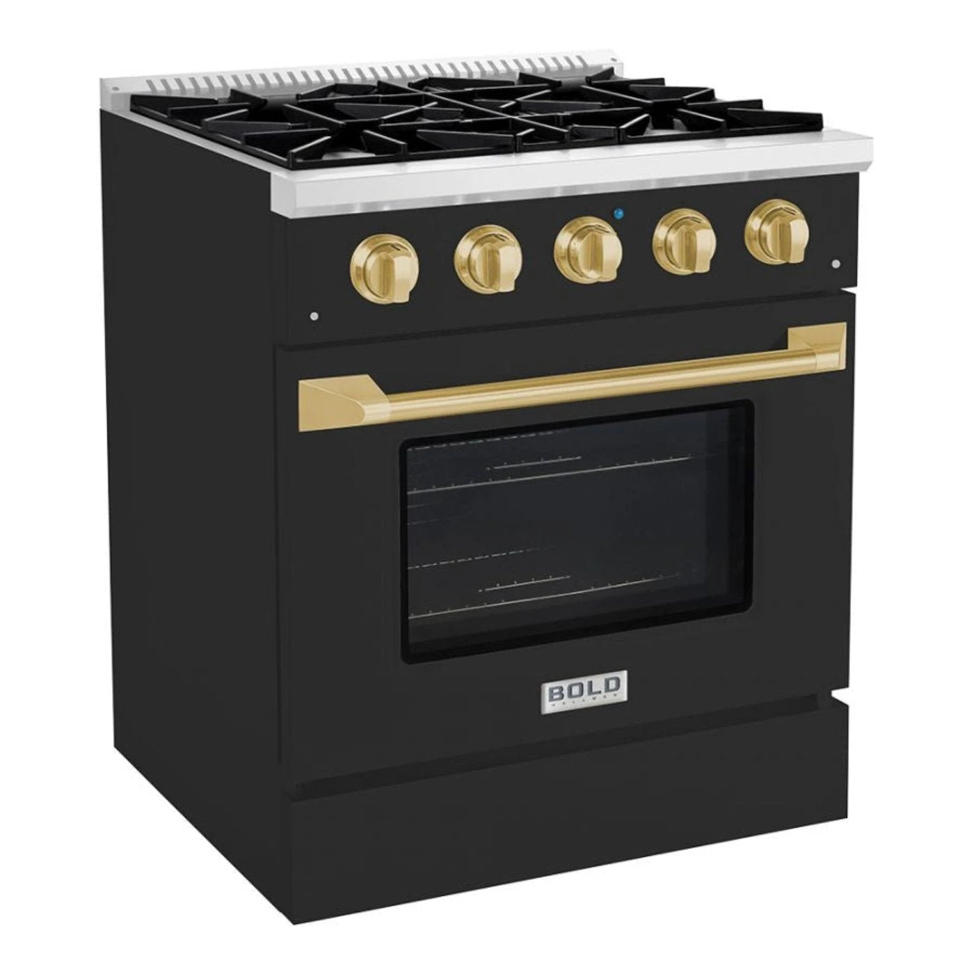 Hallman BOLD 30 4.2 Cu.Ft. 4 Burner Freestanding Dual Fuel Range and Electric Oven - HBRDF30