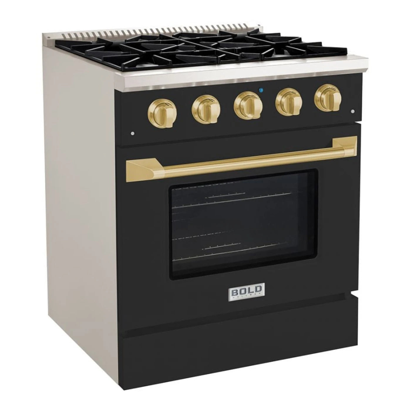 Hallman BOLD 30 4.2 Cu.Ft. 4 Burner Freestanding Dual Fuel Range and Electric Oven - HBRDF30