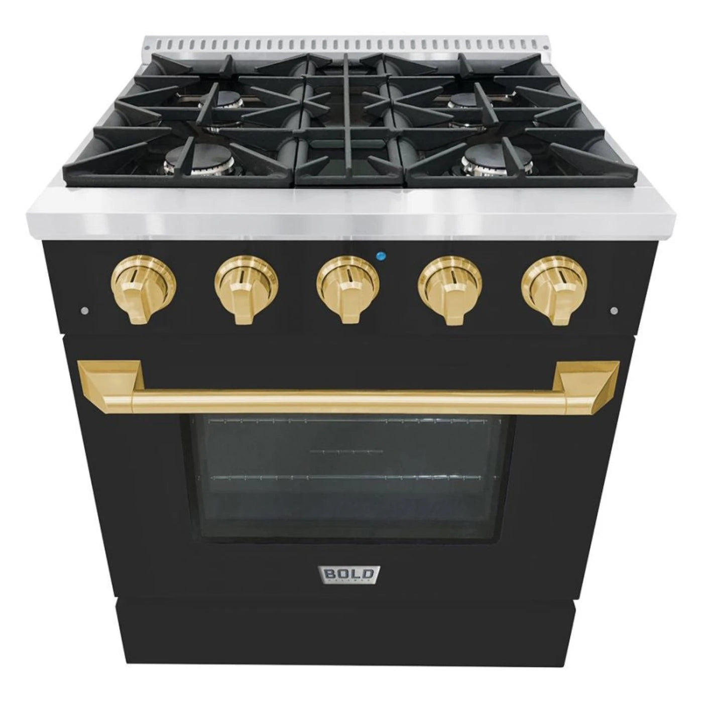 Hallman BOLD 30 4.2 Cu.Ft. 4 Burner Freestanding Dual Fuel Range and Electric Oven - HBRDF30