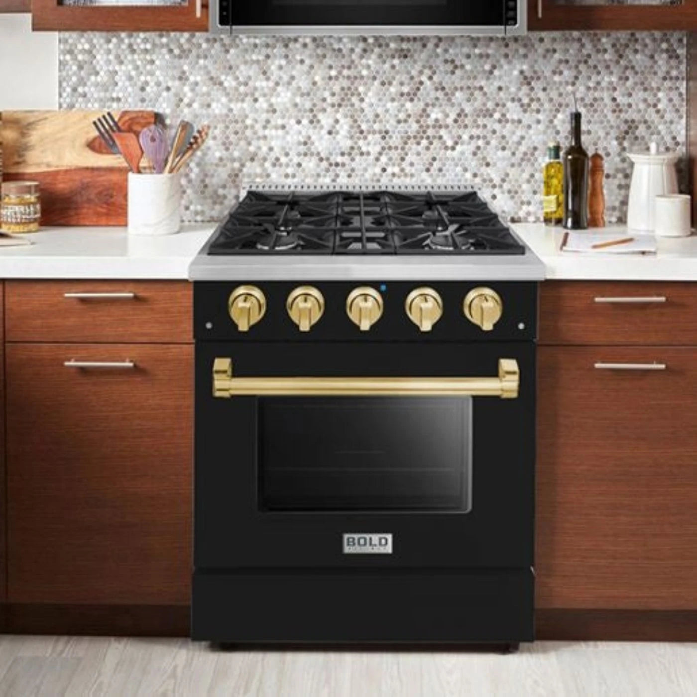 Hallman BOLD 30 4.2 Cu.Ft. 4 Burner Freestanding Dual Fuel Range and Electric Oven - HBRDF30