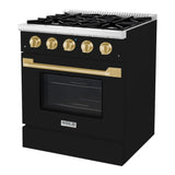 Hallman BOLD 30 4.2 Cu.Ft. 4 Burner Freestanding Dual Fuel Range and Electric Oven - HBRDF30