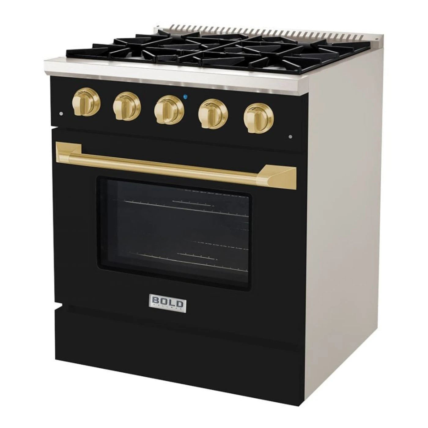 Hallman BOLD 30 4.2 Cu.Ft. 4 Burner Freestanding Dual Fuel Range and Electric Oven - HBRDF30