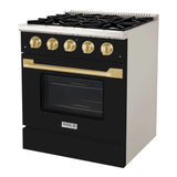 Hallman BOLD 30 4.2 Cu.Ft. 4 Burner Freestanding Dual Fuel Range and Electric Oven - HBRDF30