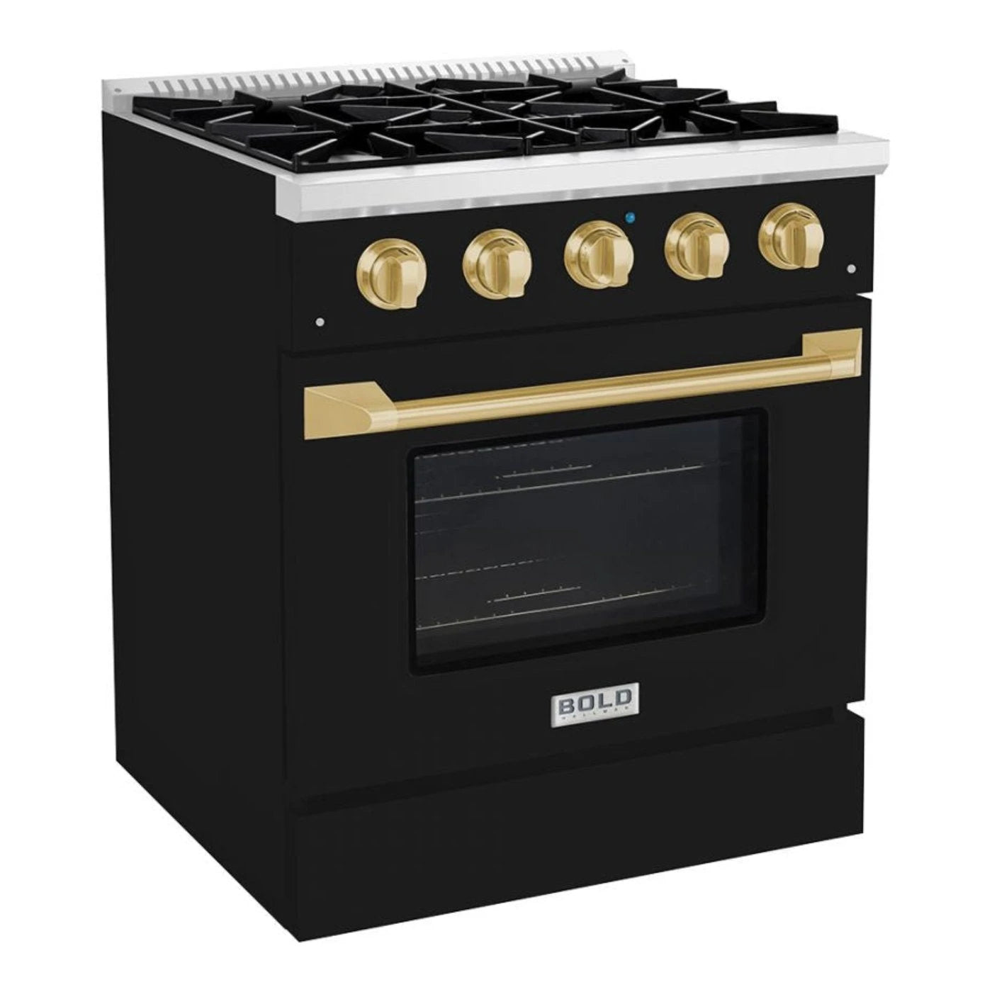 Hallman BOLD 30 4.2 Cu.Ft. 4 Burner Freestanding Dual Fuel Range and Electric Oven - HBRDF30