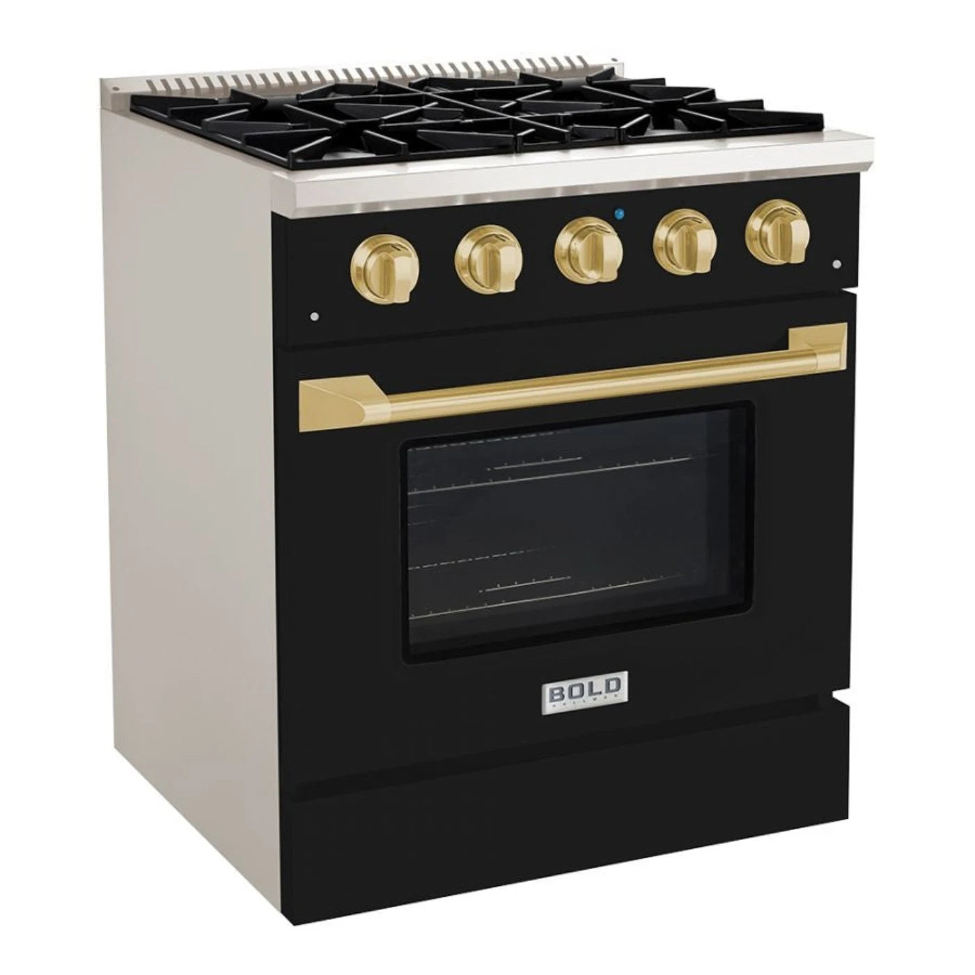 Hallman BOLD 30 4.2 Cu.Ft. 4 Burner Freestanding Dual Fuel Range and Electric Oven - HBRDF30