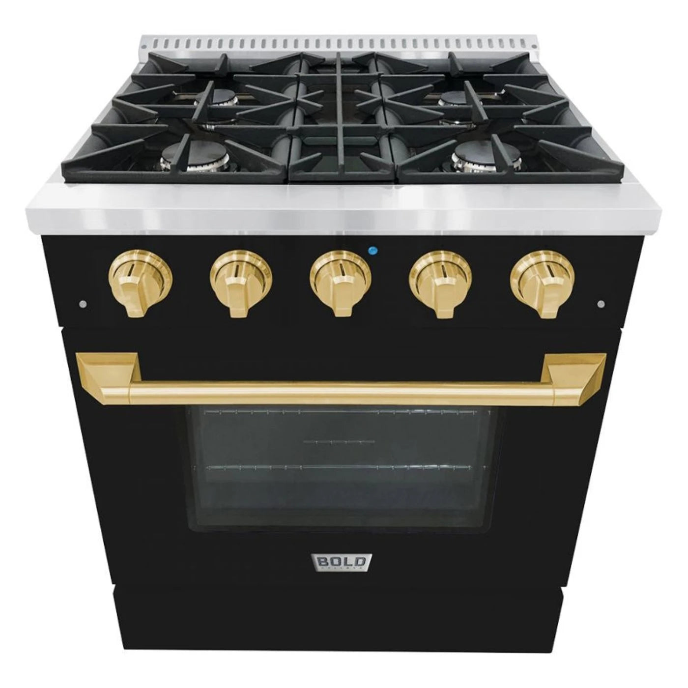 Hallman BOLD 30 4.2 Cu.Ft. 4 Burner Freestanding Dual Fuel Range and Electric Oven - HBRDF30