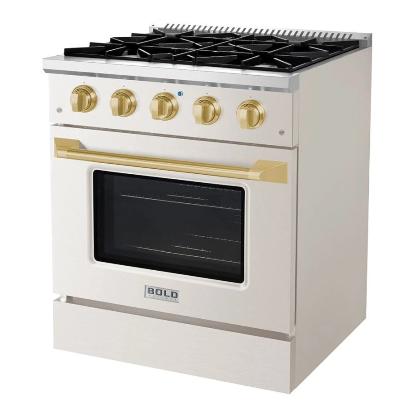 Hallman BOLD 30 4.2 Cu.Ft. 4 Burner Freestanding Dual Fuel Range and Electric Oven - HBRDF30