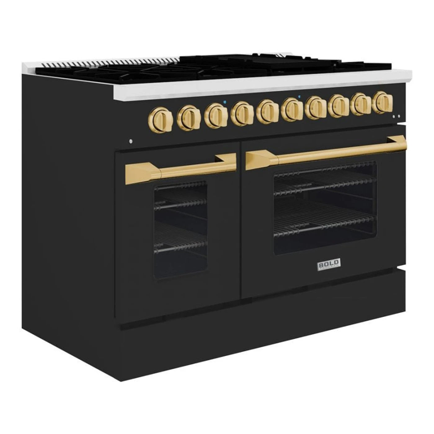 Hallman BOLD 48” 6.7 Cu.Ft. 8 Burner Freestanding Dual Fuel Range and Electric Oven - HBRDF48