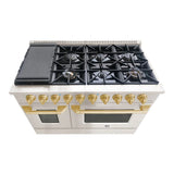 Hallman BOLD 48” 6.7 Cu.Ft. 8 Burner Freestanding Dual Fuel Range and Electric Oven - HBRDF48