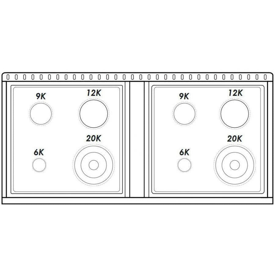 Hallman BOLD GOLD 48 6.7 Cu. Ft. 8 Burner Freestanding Dual Fuel Range and Electric Oven - HBRDF48GD