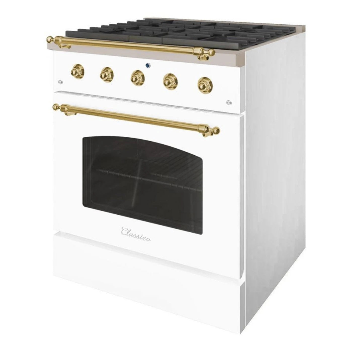 Hallman CLASSICO 30 4.2 Cu.Ft. 4 Burner Freestanding Dual Fuel Range and Electric Oven - HCLRDF30