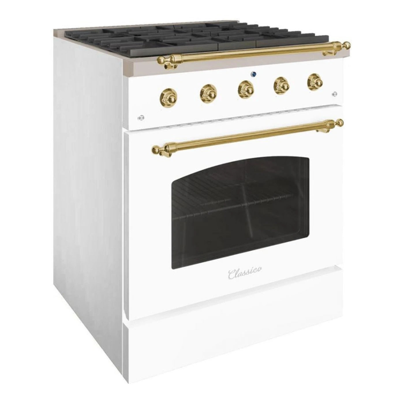 Hallman CLASSICO 30 4.2 Cu.Ft. 4 Burner Freestanding Dual Fuel Range and Electric Oven - HCLRDF30