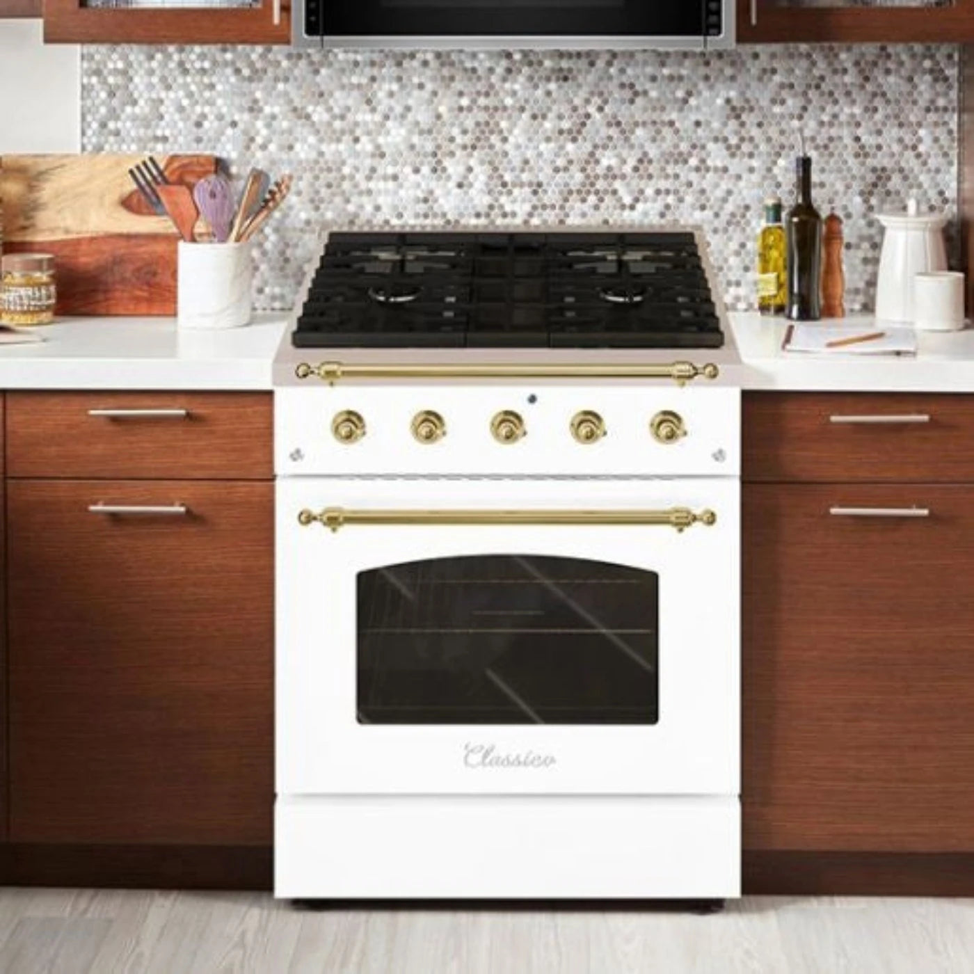 Hallman CLASSICO 30 4.2 Cu.Ft. 4 Burner Freestanding Dual Fuel Range and Electric Oven - HCLRDF30