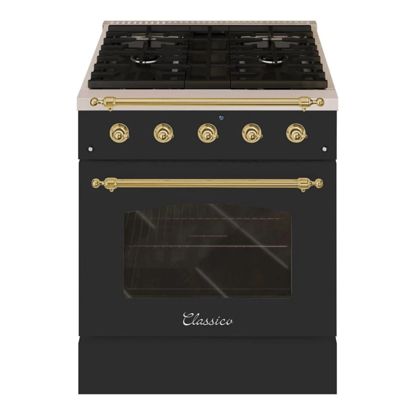 Hallman CLASSICO 30 4.2 Cu.Ft. 4 Burner Freestanding Dual Fuel Range and Electric Oven - HCLRDF30