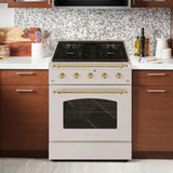 Hallman CLASSICO 30 4.2 Cu.Ft. 4 Burner Freestanding Dual Fuel Range and Electric Oven - HCLRDF30