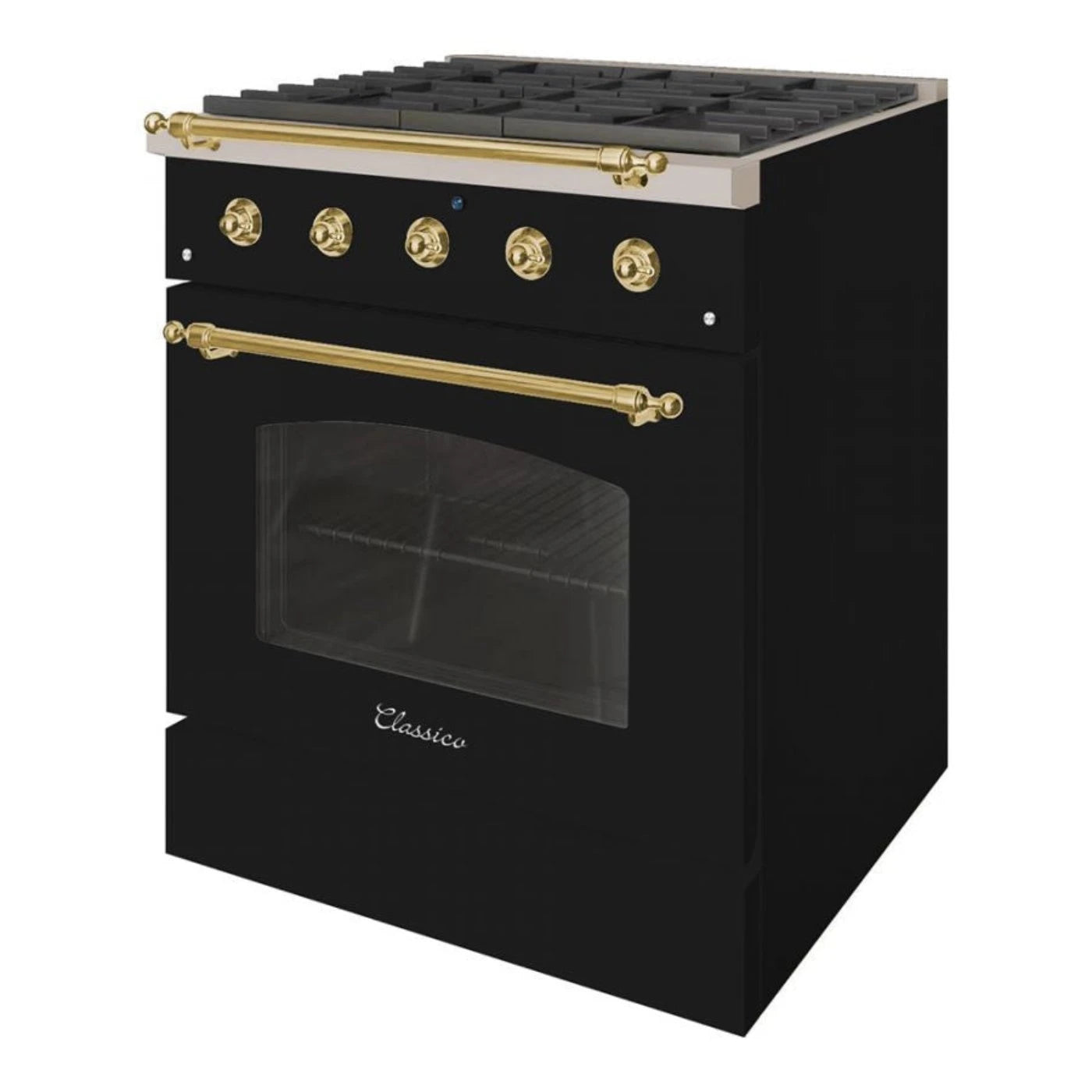 Hallman CLASSICO 30 4.2 Cu.Ft. 4 Burner Freestanding Dual Fuel Range and Electric Oven - HCLRDF30