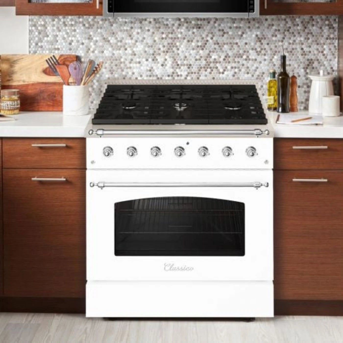 Hallman CLASSICO 36” 5.2 Cu.Ft. 6 Burner Freestanding Dual Fuel Range and Electric Oven - HCLRDF36