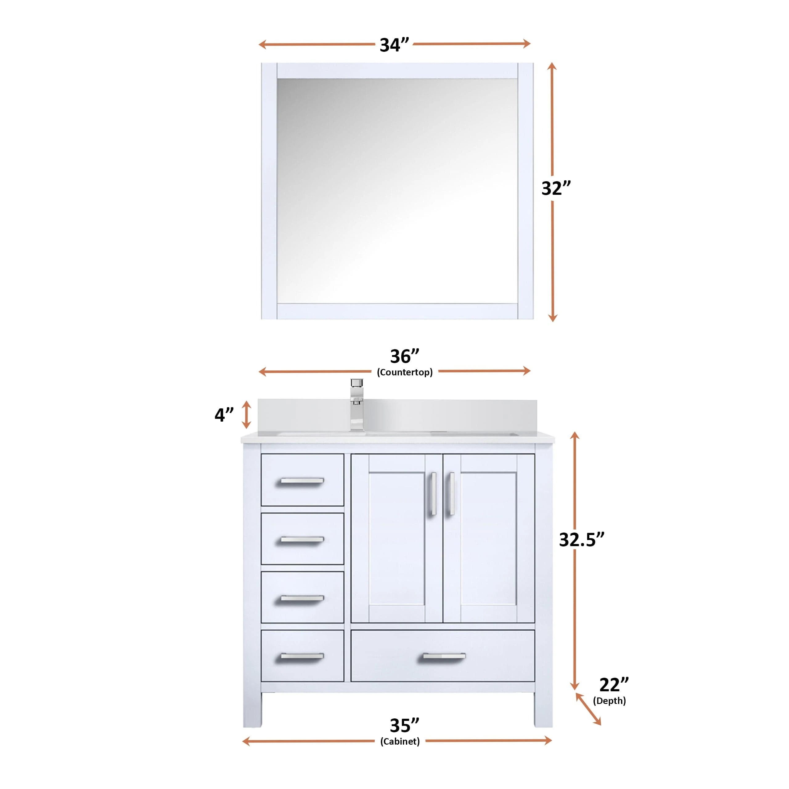 Jacques 36 x 22 Left Offset Bath Vanity - Backyard Provider