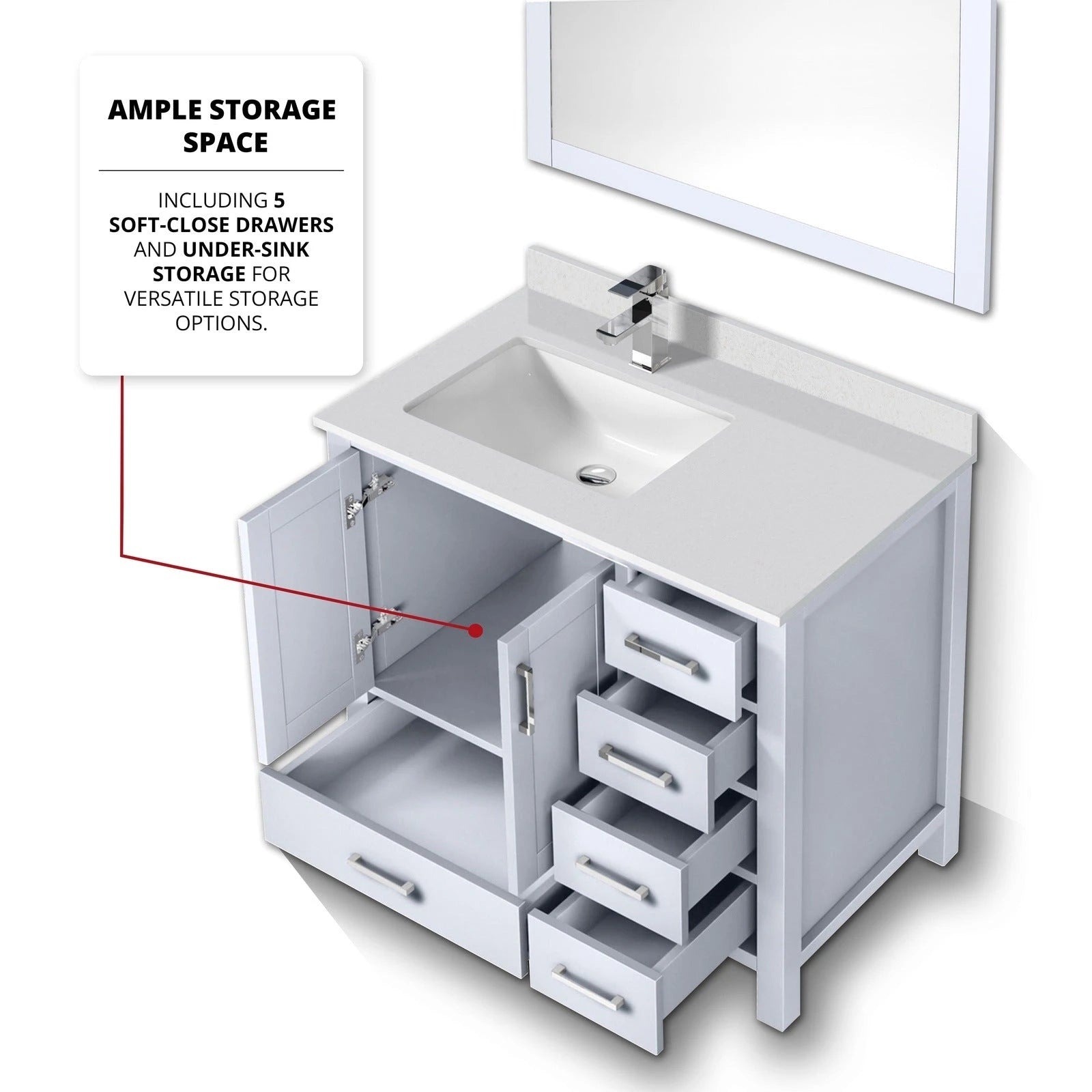 Jacques 36 x 22 Left Offset Bath Vanity - Backyard Provider