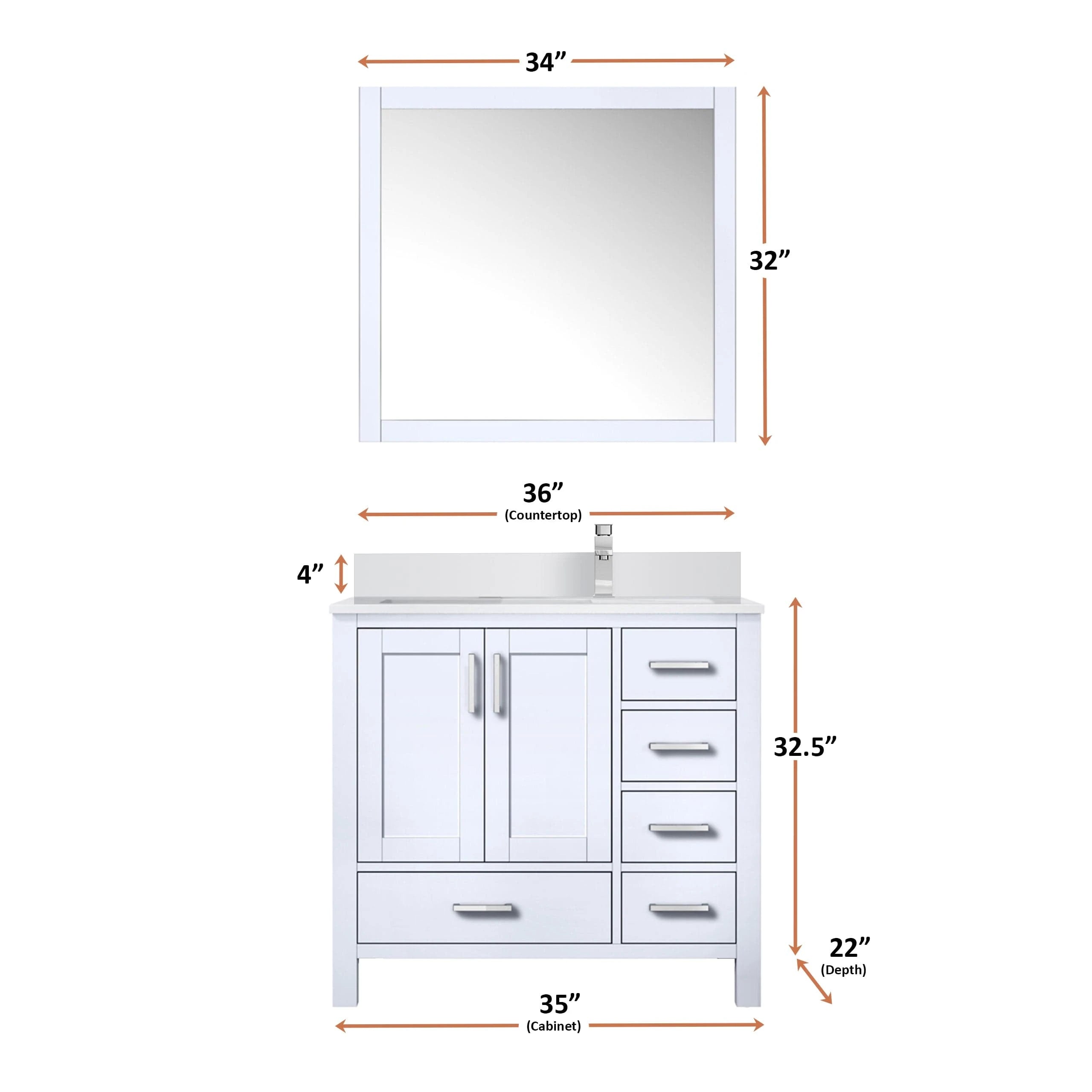 Jacques 36 x 22 Right Offset Bath Vanity - Backyard Provider