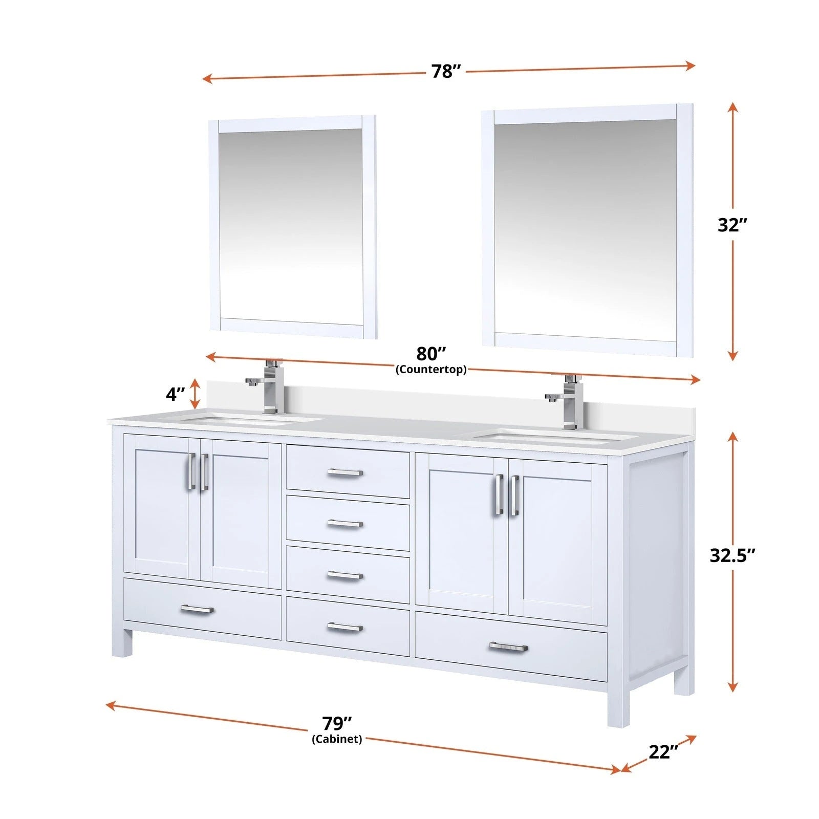 Jacques 80 x 22 Double Bath Vanity - Backyard Provider