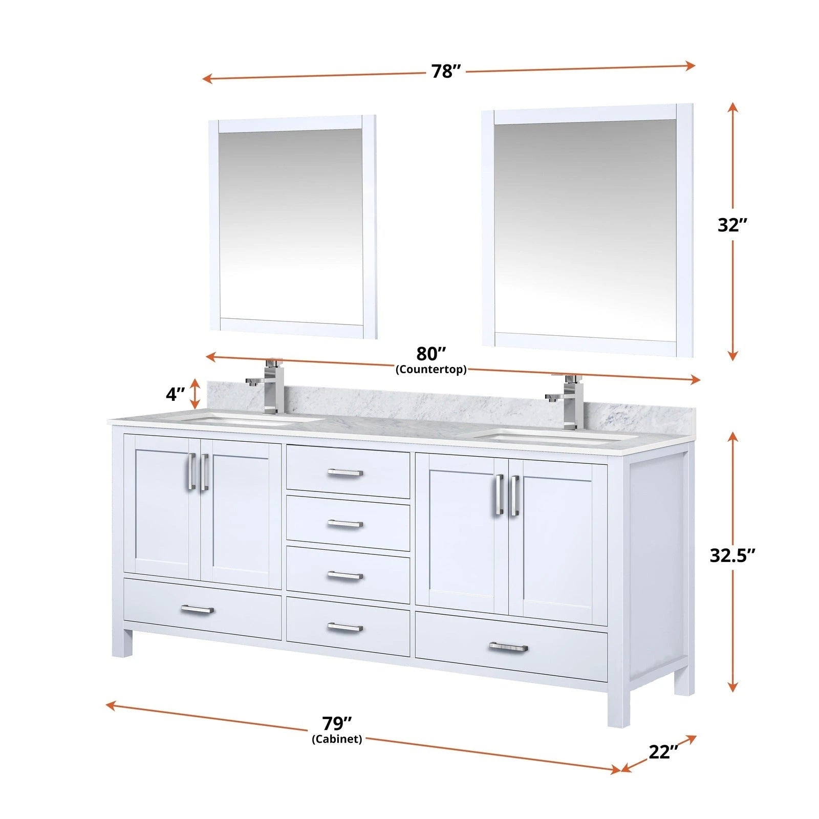 Jacques 80 x 22 Double Bath Vanity - Backyard Provider