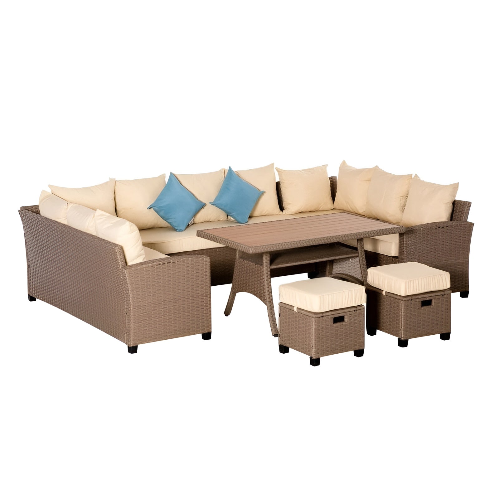 Outsunny 6 Piece Patio Wicker Conservatory Sofa Set -860-193BN