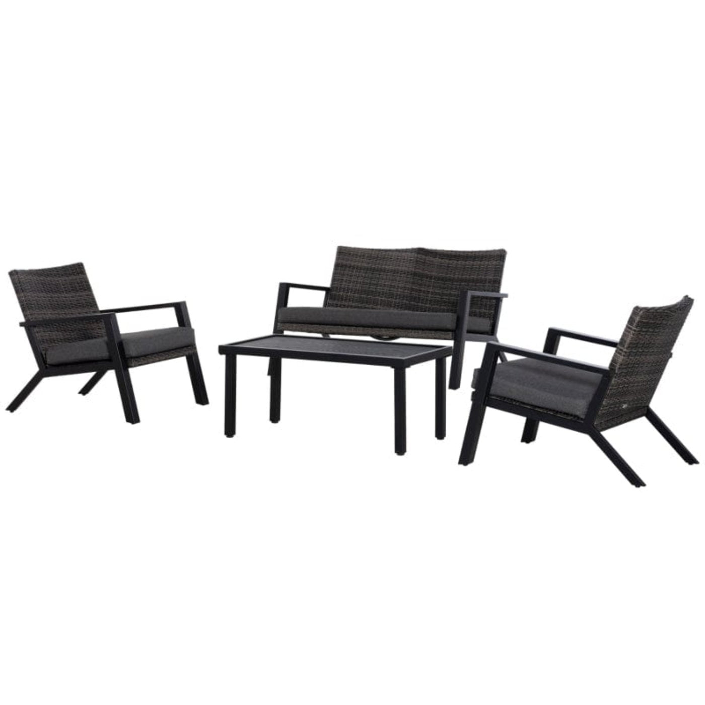 Outsunny 4-Piece Patio Sofa Set Outdoor Wicker Patio Conversation Sets - 860-222V01