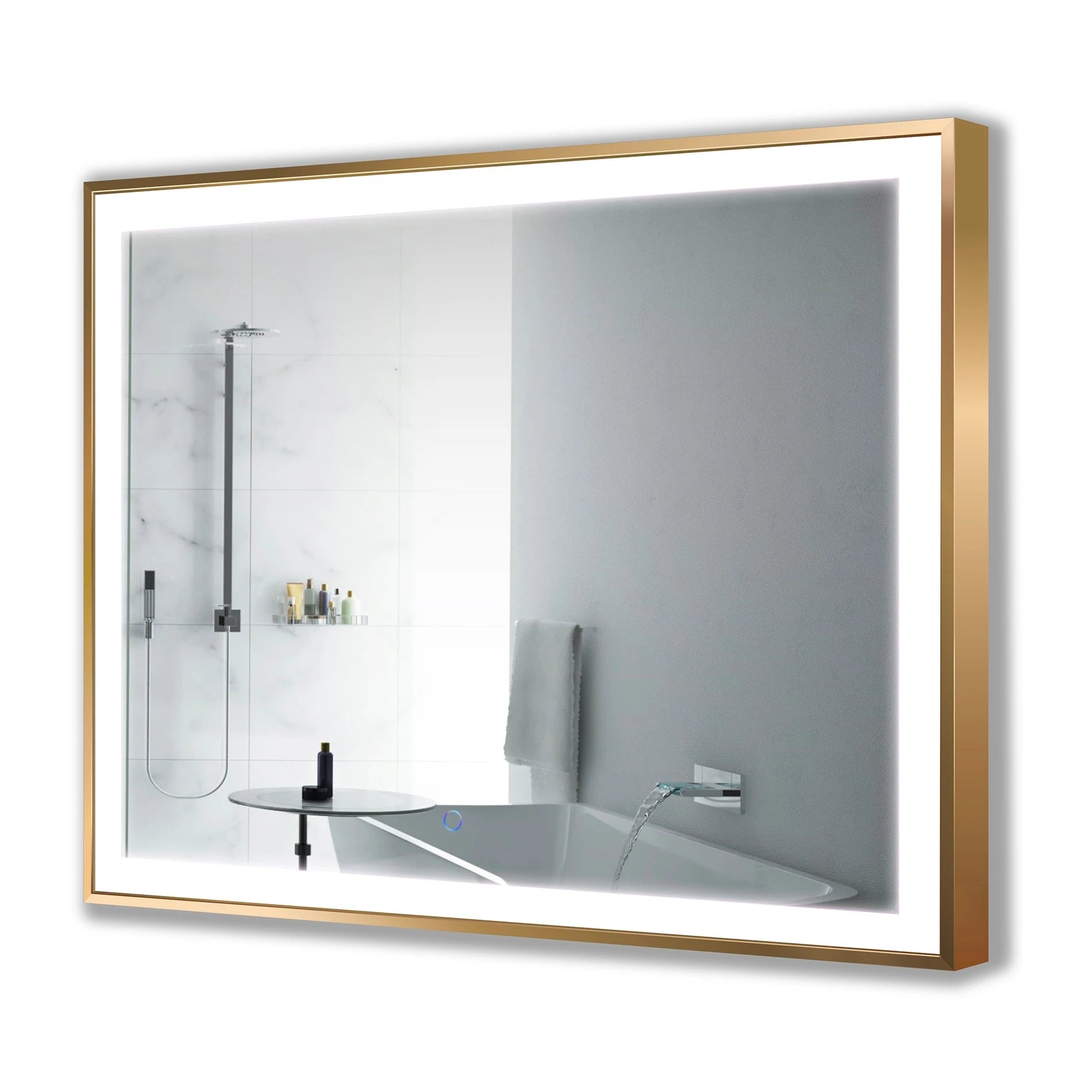 Krugg 48 X 36 Gold Soho LED Bathroom Mirror SOHO4836G - Backyard Provider