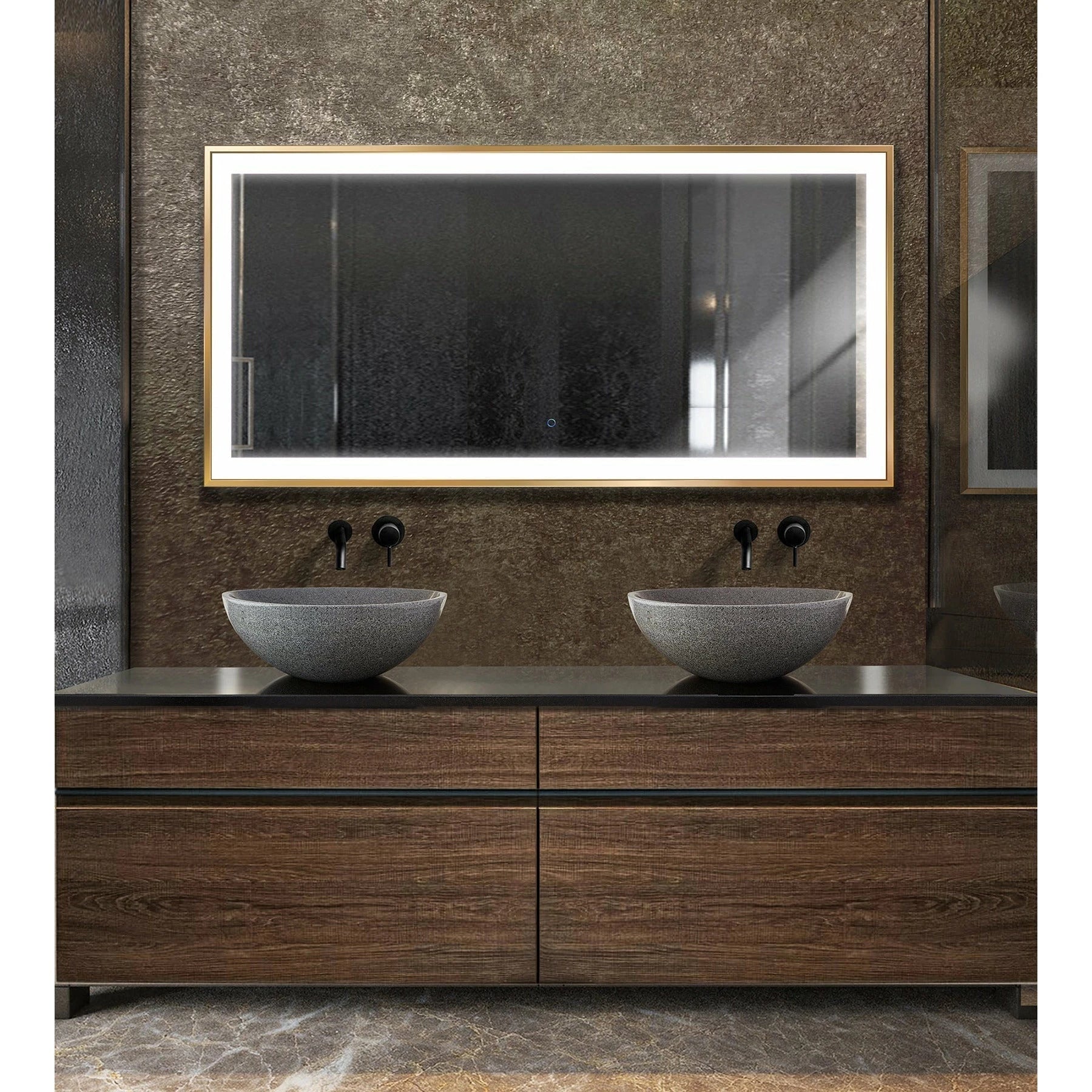 Krugg 60 X 30 Gold Soho LED Bathroom Mirror SOHO6030G