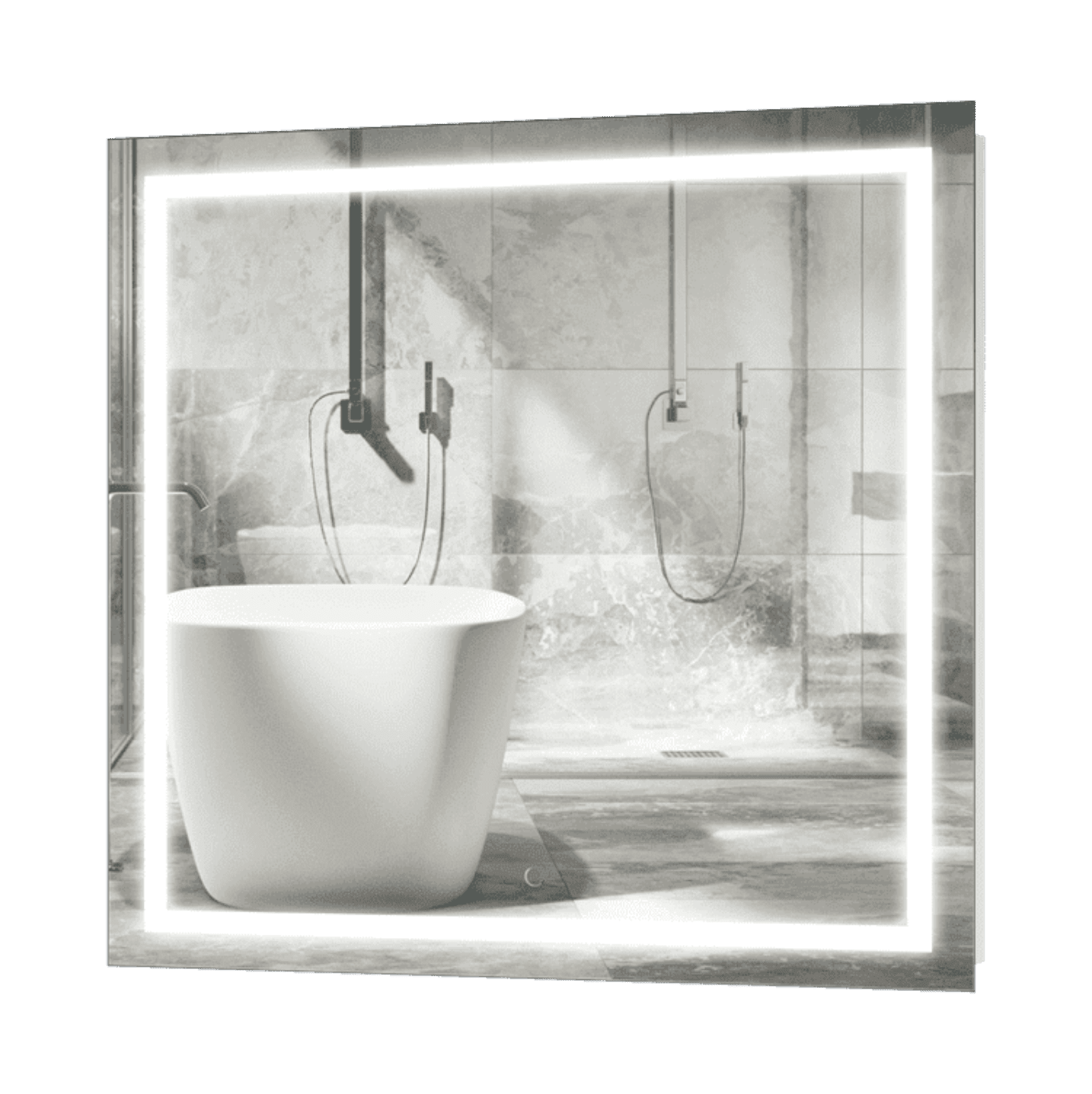 Krugg Icon 36 X 36 LED Bathroom Mirror w/ Dimmer & Defogger | Large Square Lighted Vanity Mirror ICON3636