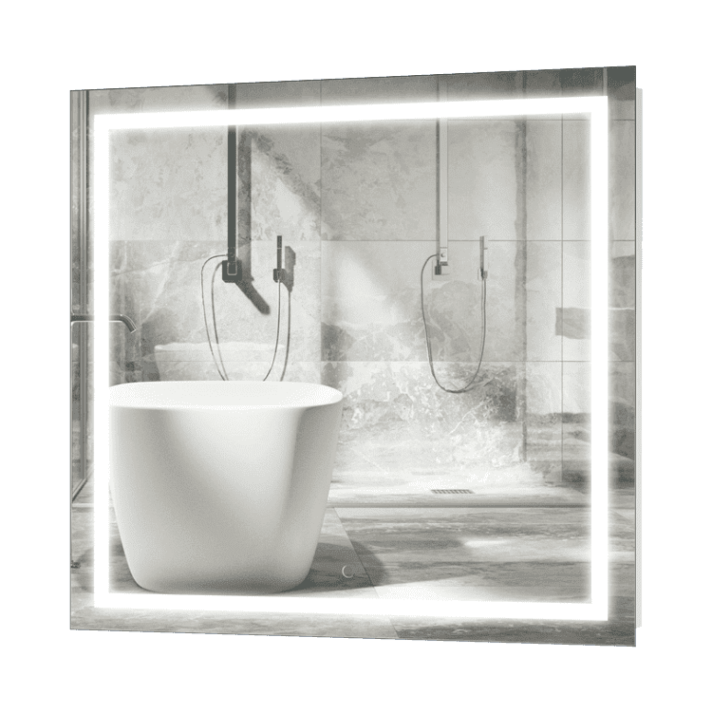 Krugg Icon 36 X 36 LED Bathroom Mirror w/ Dimmer & Defogger | Large Square Lighted Vanity Mirror ICON3636 - Backyard Provider