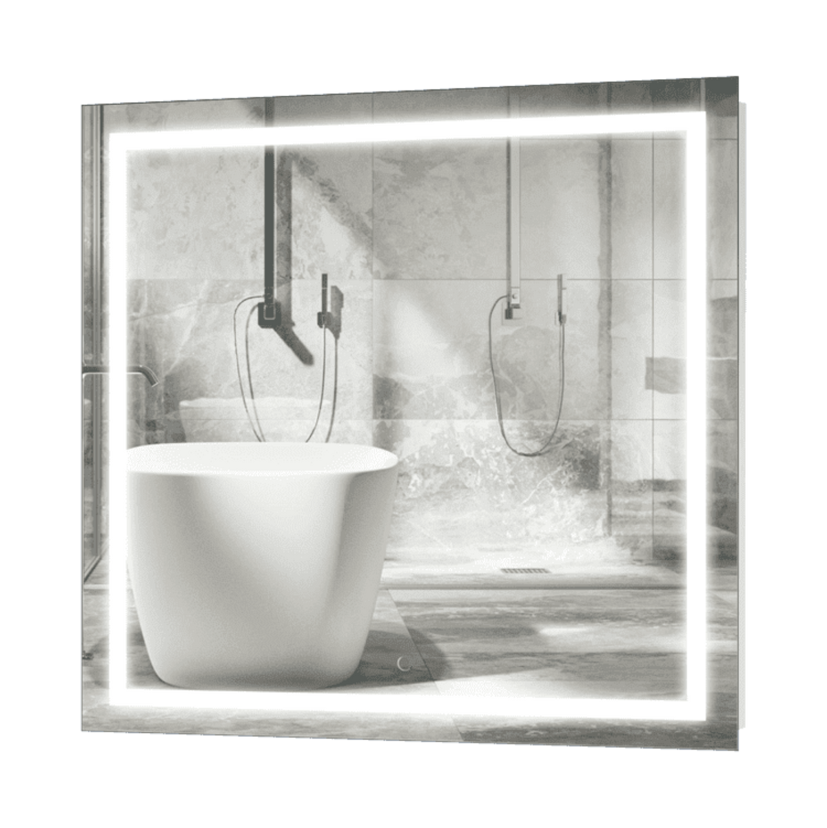 Krugg Icon 36 X 36 LED Bathroom Mirror w/ Dimmer & Defogger | Large Square Lighted Vanity Mirror ICON3636 - Backyard Provider