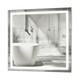 Krugg Icon 36 X 36 LED Bathroom Mirror w/ Dimmer & Defogger | Large Square Lighted Vanity Mirror ICON3636