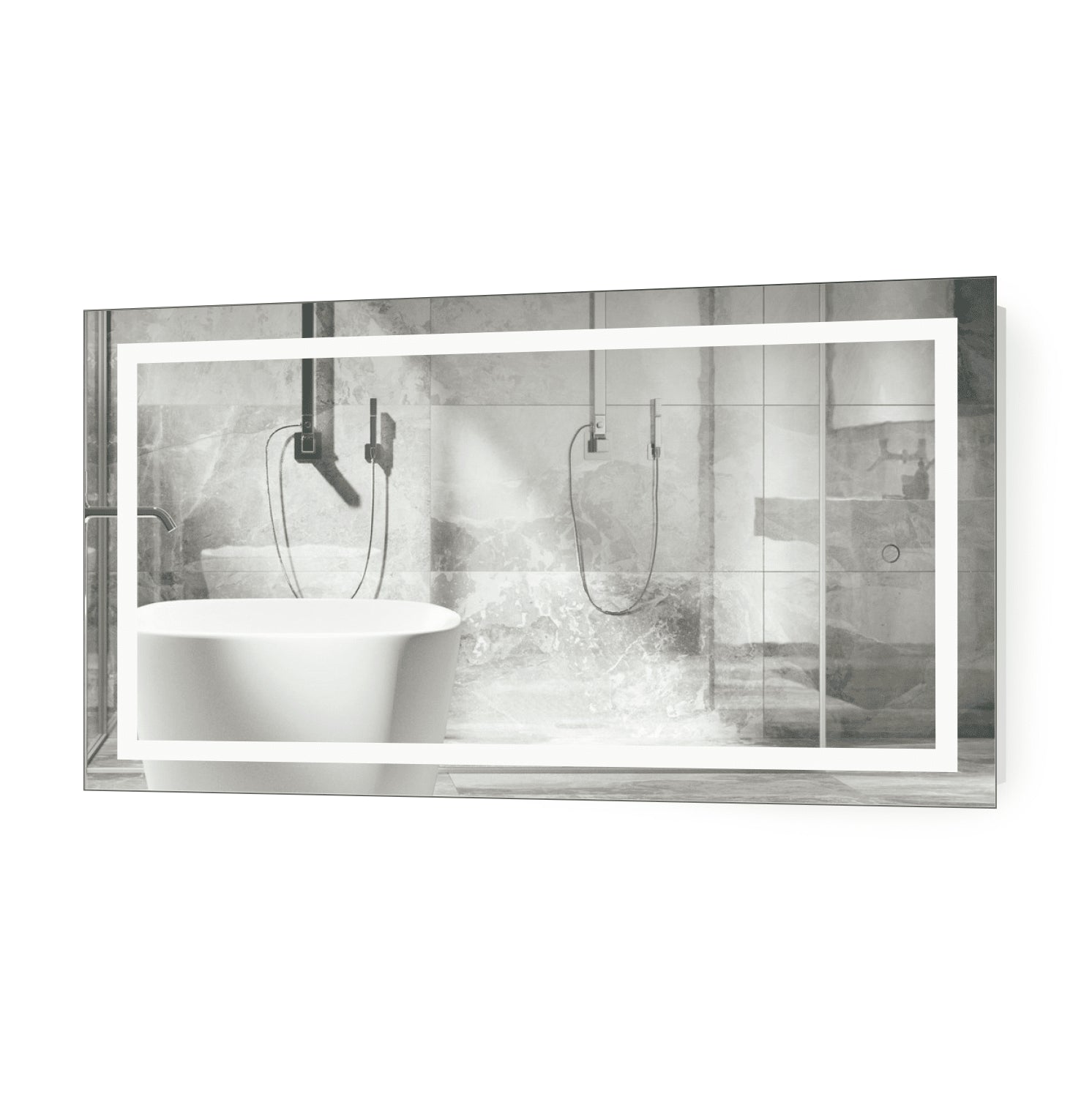 Krugg Icon 42 x 24 LED Bathroom Mirror With Dimmer & Defogger | Lighted Vanity Mirror ICON4224