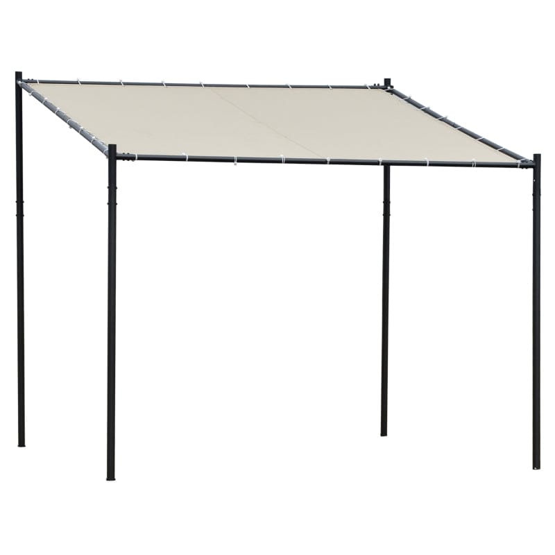 Outsunny 10' x 9.5' x 9.5' Outdoor Wall Patio Gazebo Canopy - 84C-187BG