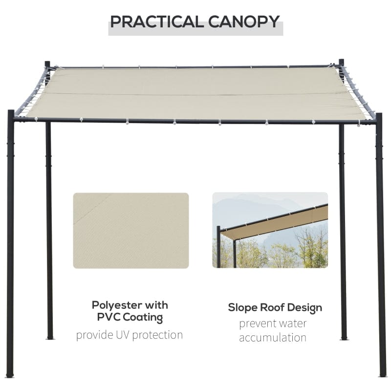 Outsunny 10' x 9.5' x 9.5' Outdoor Wall Patio Gazebo Canopy - 84C-187BG