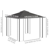 Outsunny 10' x 10' Outdoor Patio Gazebo Canopy - 84C-100GY